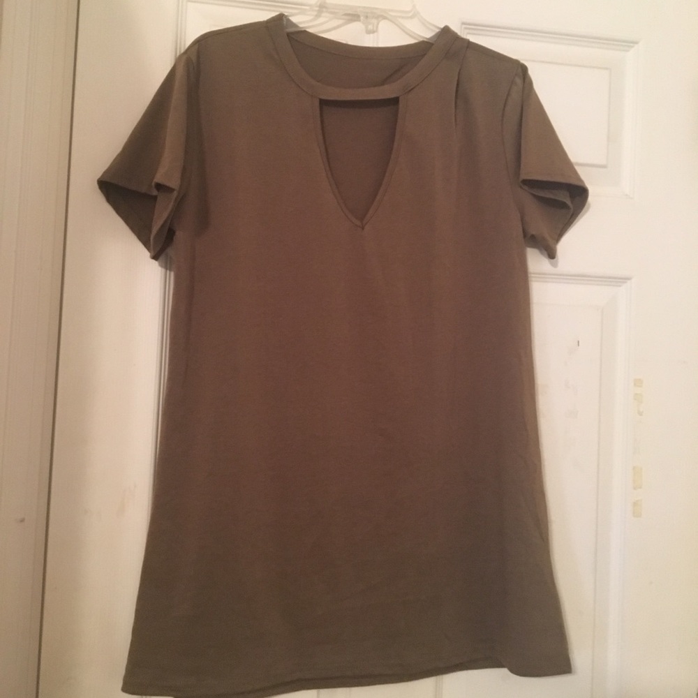 Olive green mini dress